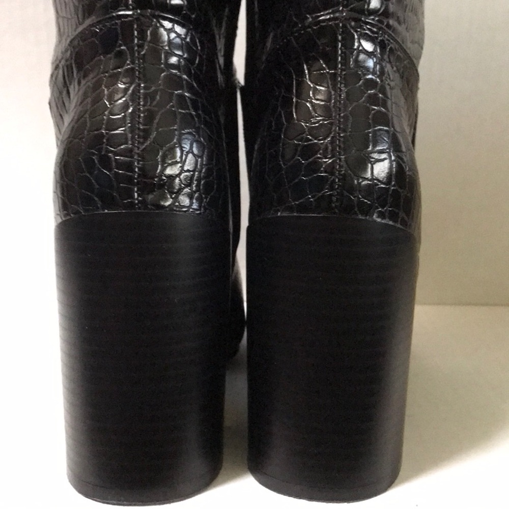 Forever 21 Retro High Heel Boots Black size 5 1/2 - Picture 5 of 7